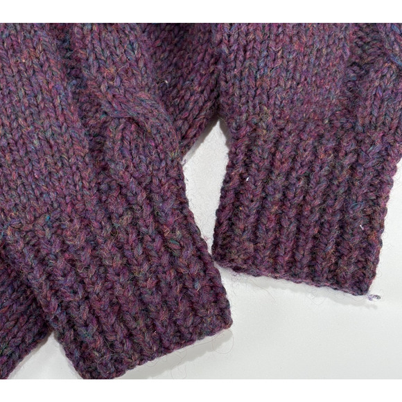 VTG Danspin Wool Fair Aisle Cable Sweater Handknit MED LG Chunky Knit Grandma - Picture 5 of 10